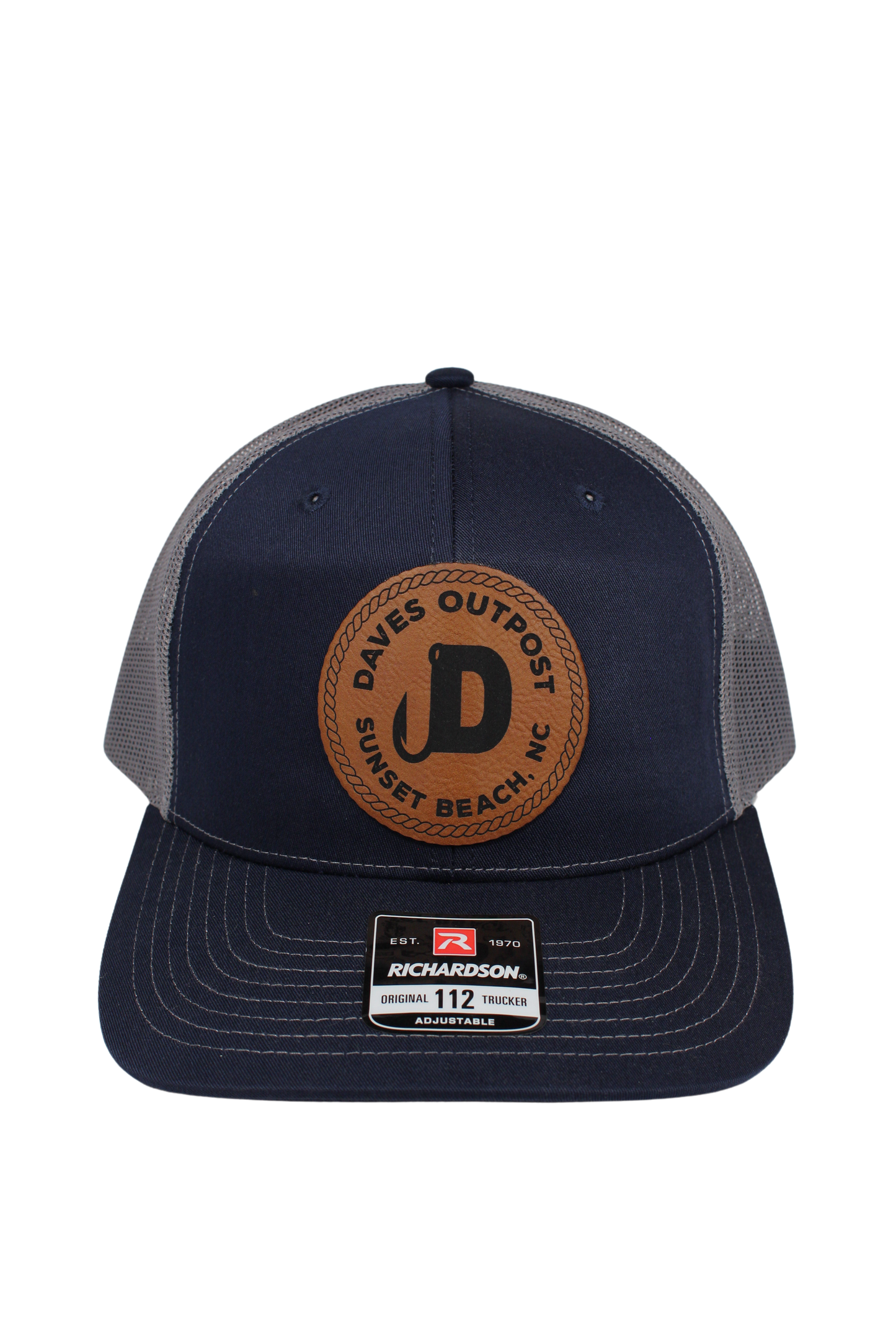 Navy Blue Daves Outpost Leather Patch Hat
