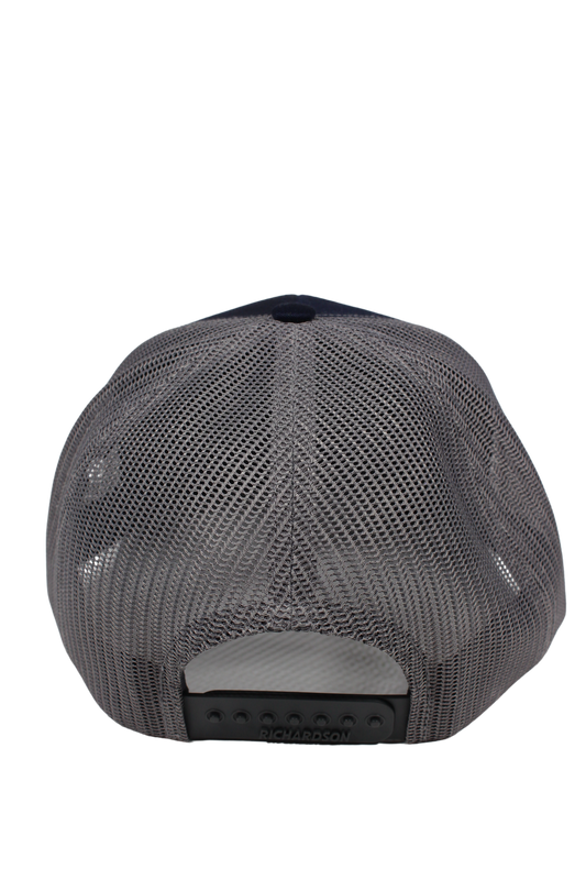 Navy Blue Daves Outpost Leather Patch Hat