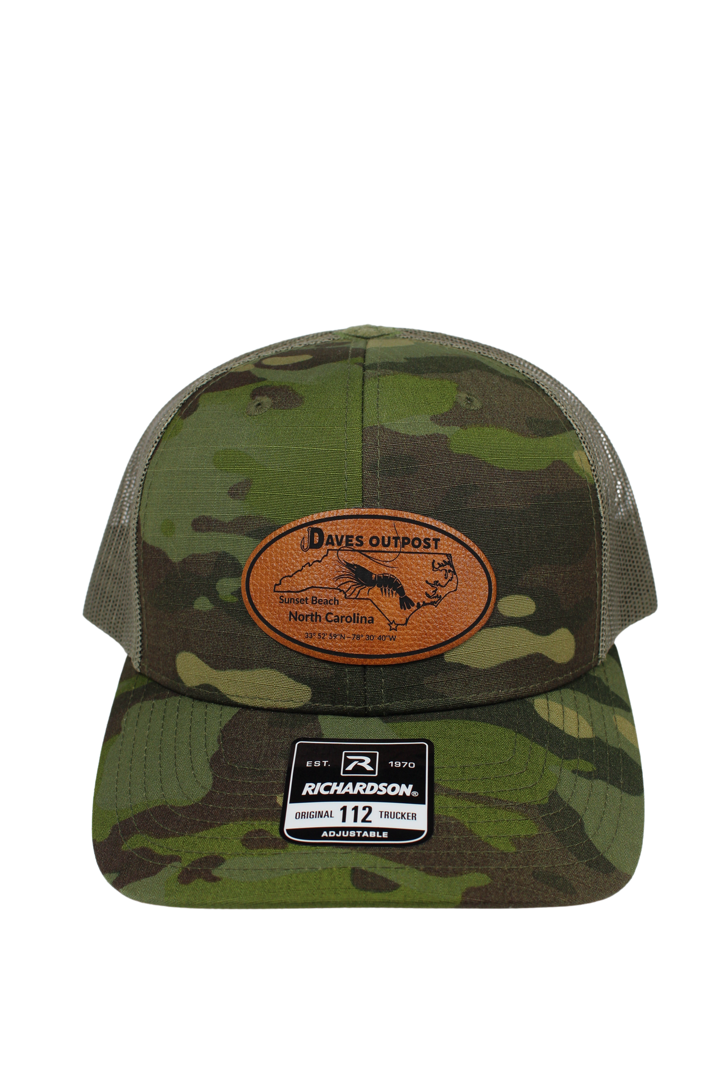 Green Camouflage Daves Outpost Leather Patch Hat