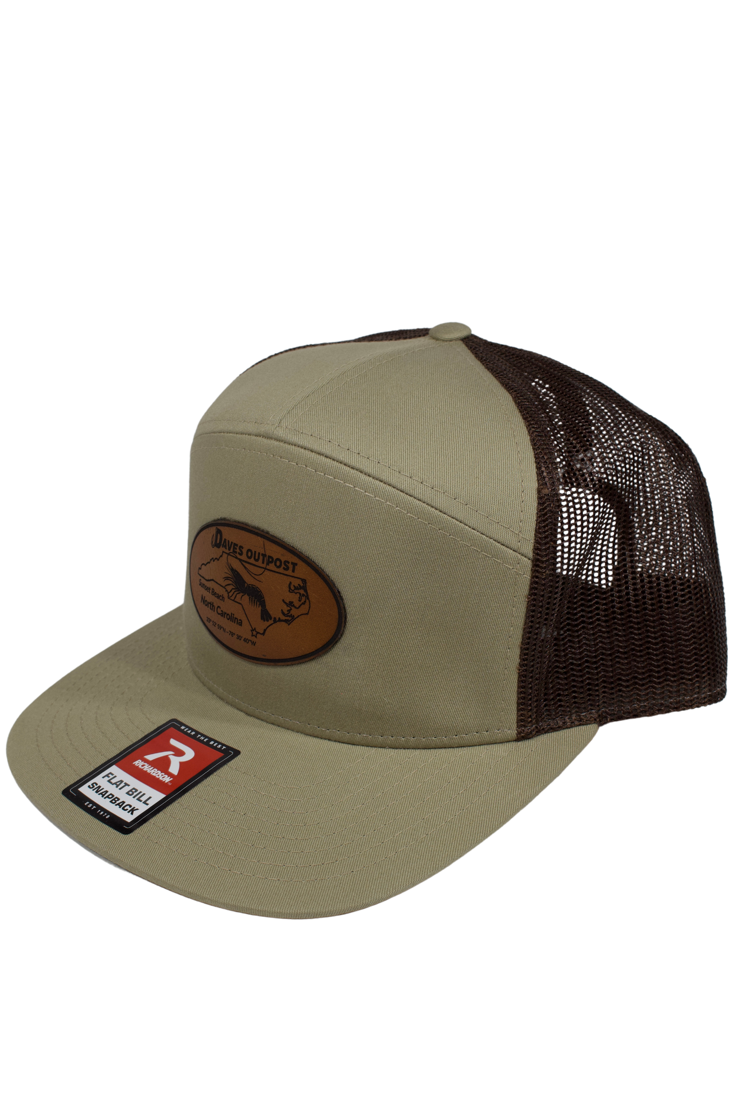 Tan Daves Outpost Leather Patch Flat Bill Hat