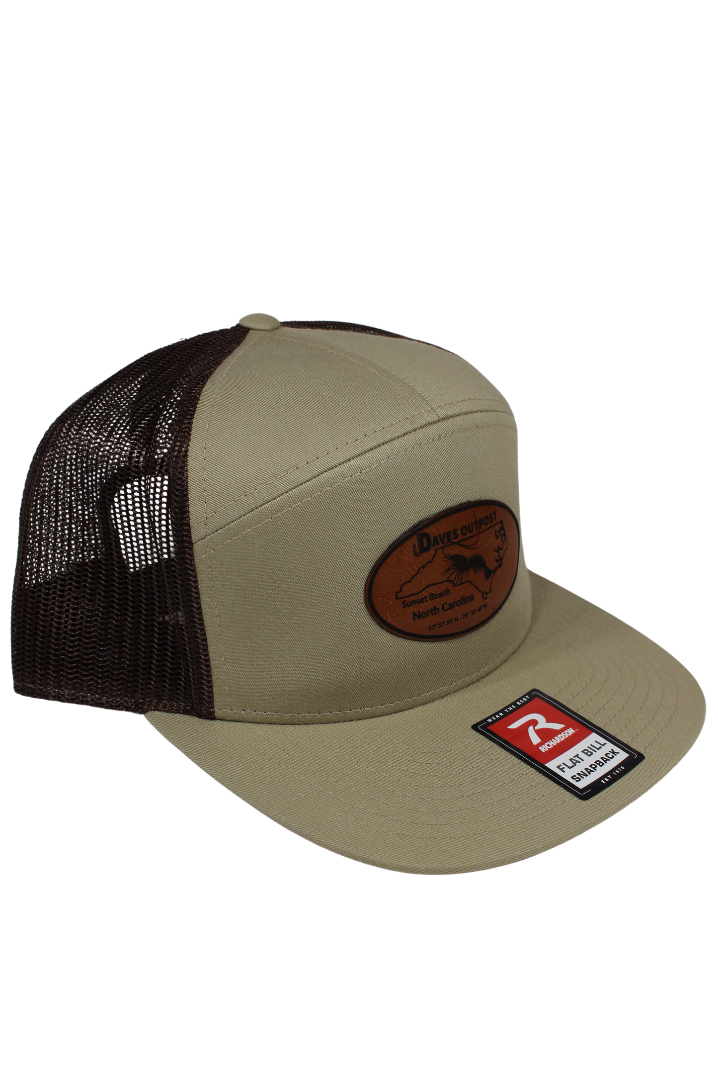 Tan Daves Outpost Leather Patch Flat Bill Hat