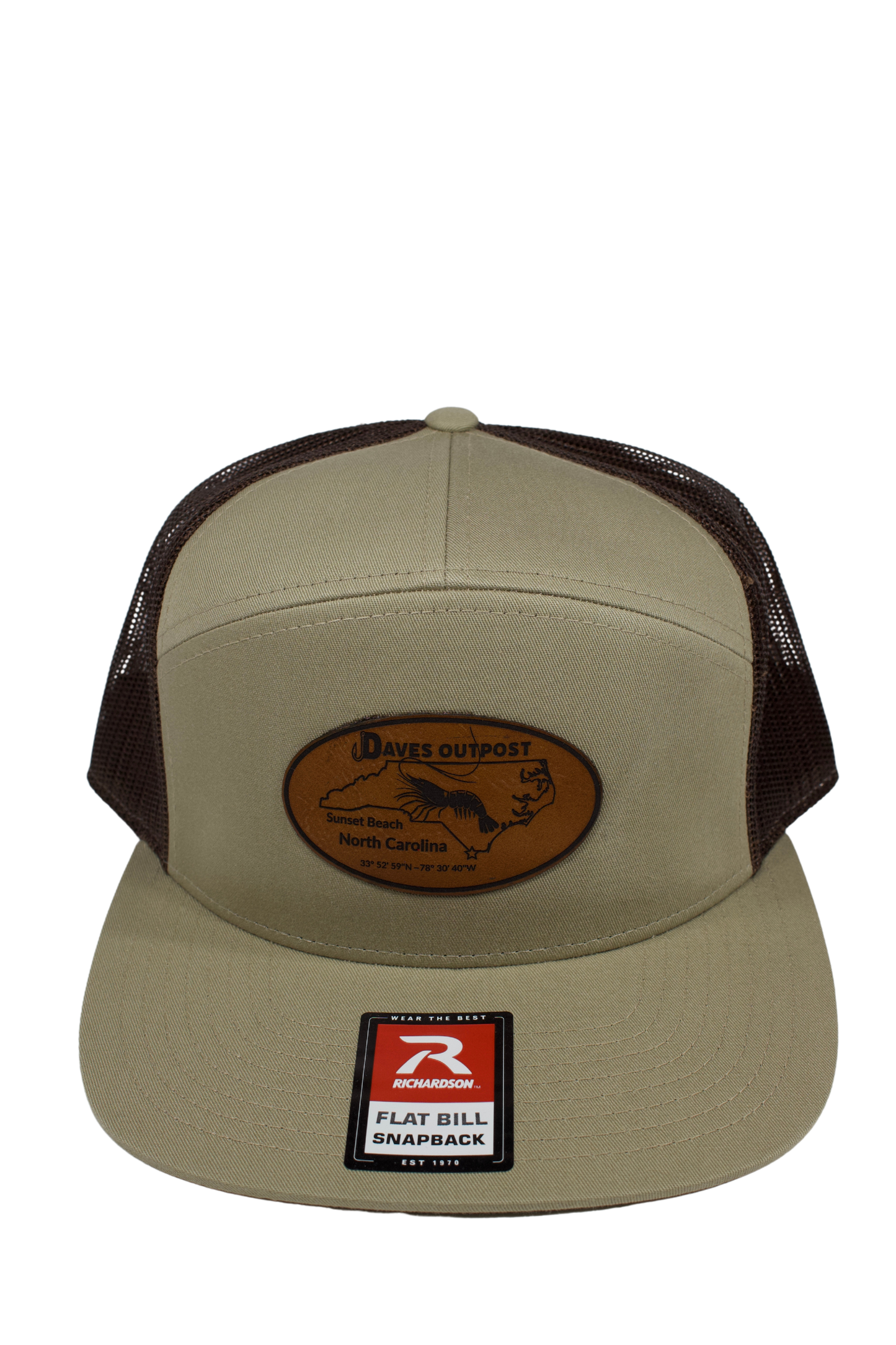Tan Daves Outpost Leather Patch Flat Bill Hat