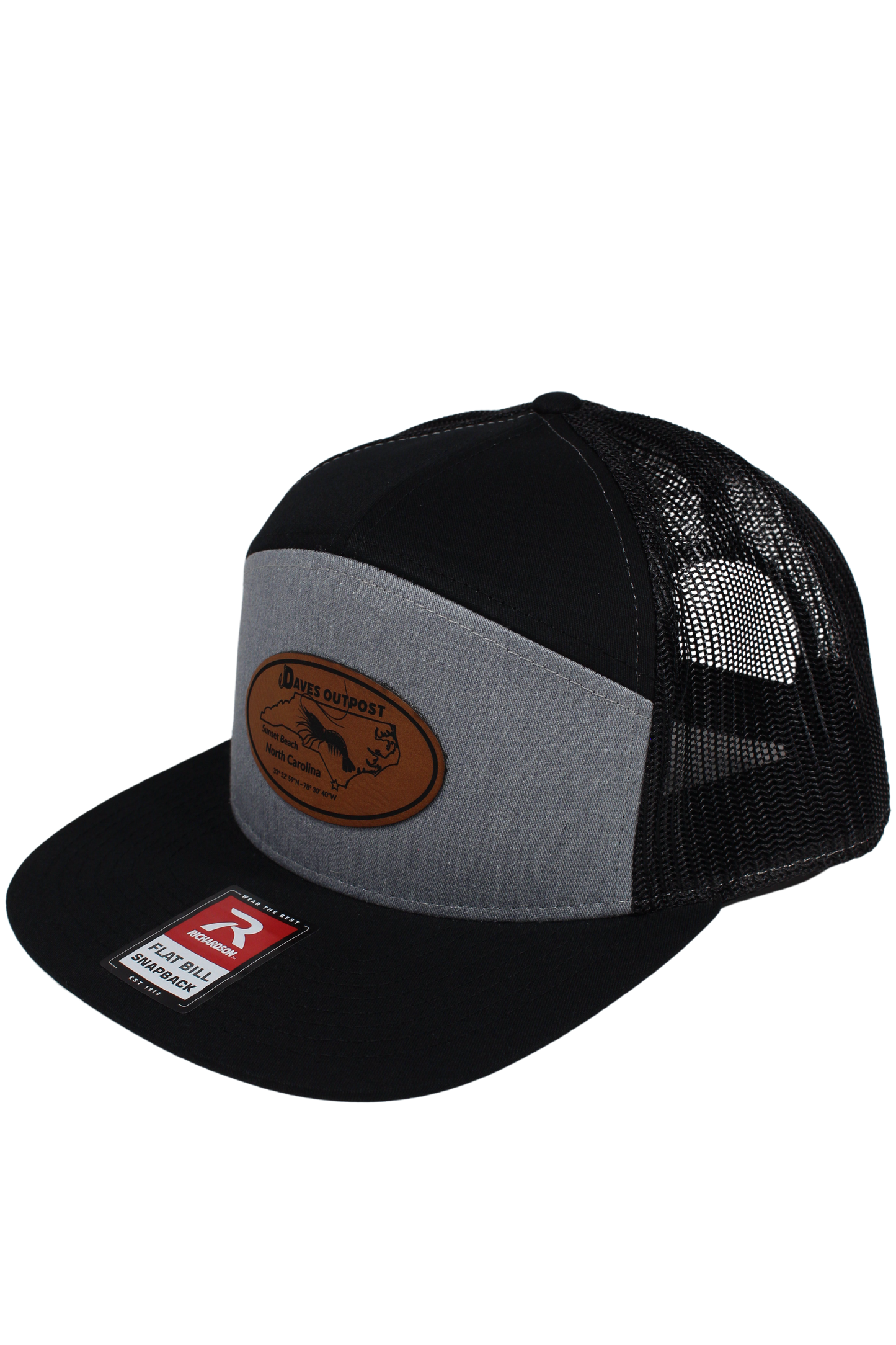 Black Daves Outpost Flat Bill Leather Patch Hat
