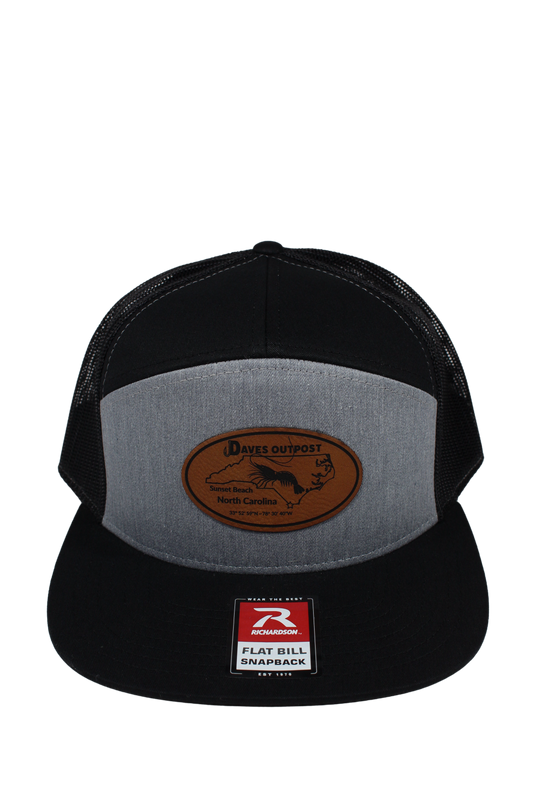 Black Daves Outpost Flat Bill Leather Patch Hat