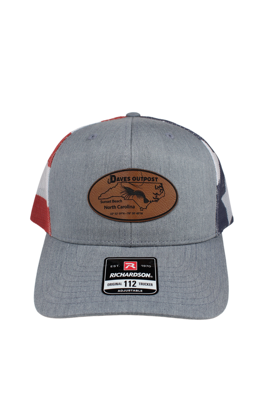 Stars & Stripes Daves Outpost Leather Patch Hat